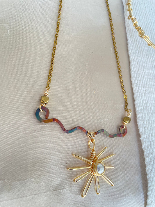 Cadena de sol mixto cobre pintado al calor