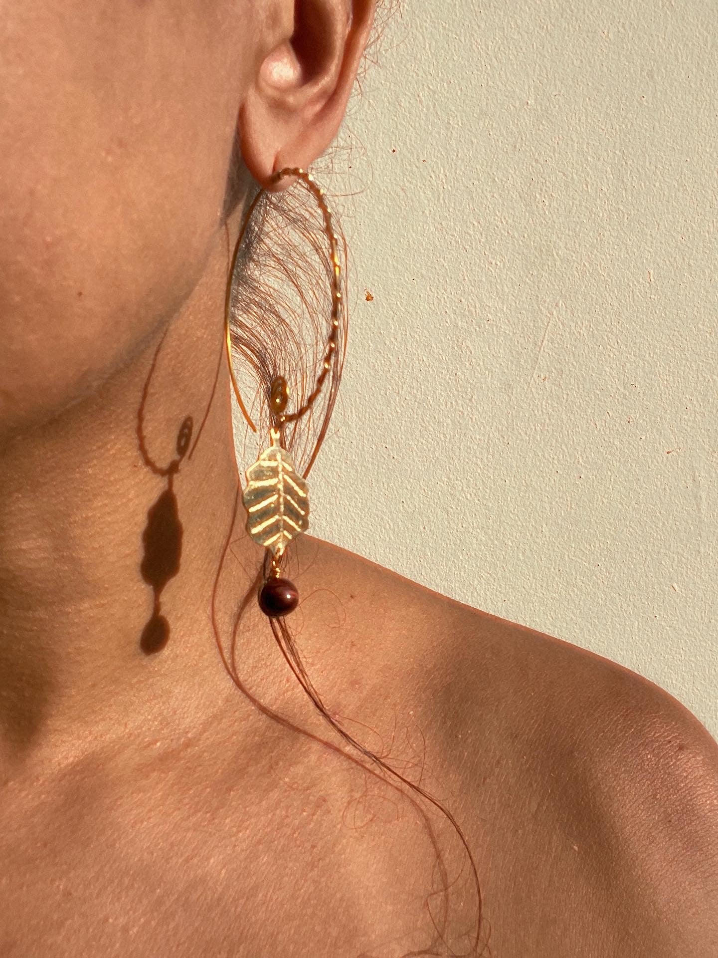 Hoops hoja de café, brass hoops